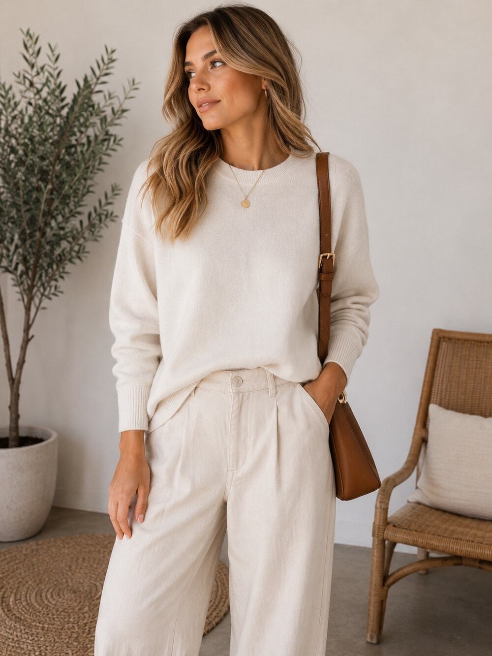 Banana Republic Merino Cashmere Blend Long Sleeve Sweater White Women's XXS